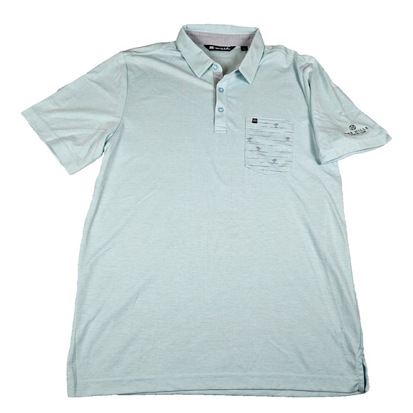 Travis Mathew Bay Swim Polo The Hills Country Club Embroidered Palm Trees Mens L - Picture 4 of 16